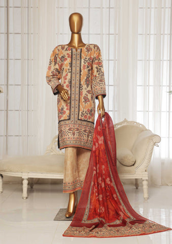 Wabasta 3pcs Printed Lawn 003
