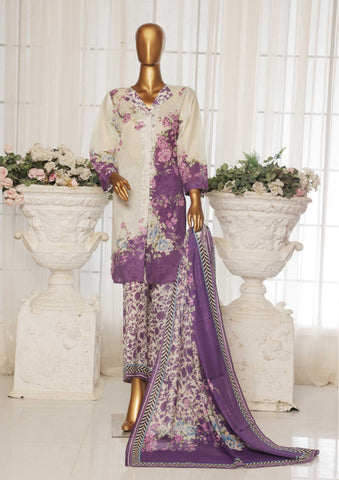 Wabasta 3pcs Printed Lawn 007